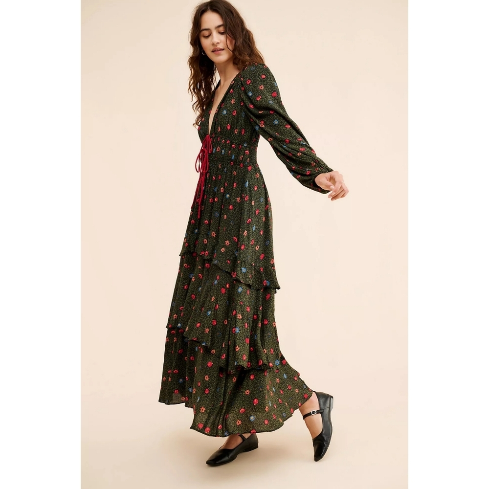 Free People Tiered And True Multi Color‎ Maxi Dress